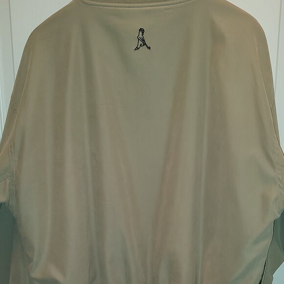 PING WINDBREAKER PULLOVER SUEDE FABRIC STRETCH BANDING TAN BLACK MEDIUM MENS - Picture 5 of 5